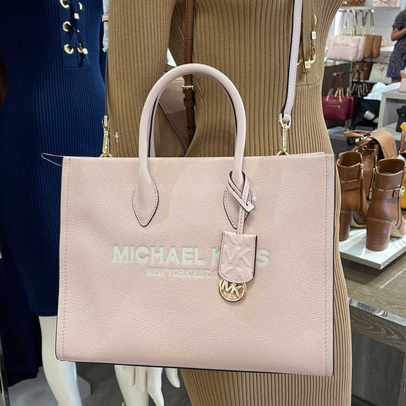 Michael Kors Bag Shoulder Bag Mirella Md Ew Tote Bag Powder Blush Multi Leather - Picture 13 of 16
